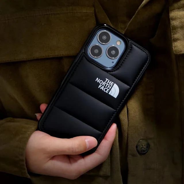 The North Face Puffer Edition Black Bumper Back Case For Iphone Series(11/12/13/14)