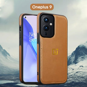 OnePlus 5G Series Vintage Leather Stitched Protective Back Case-Brown