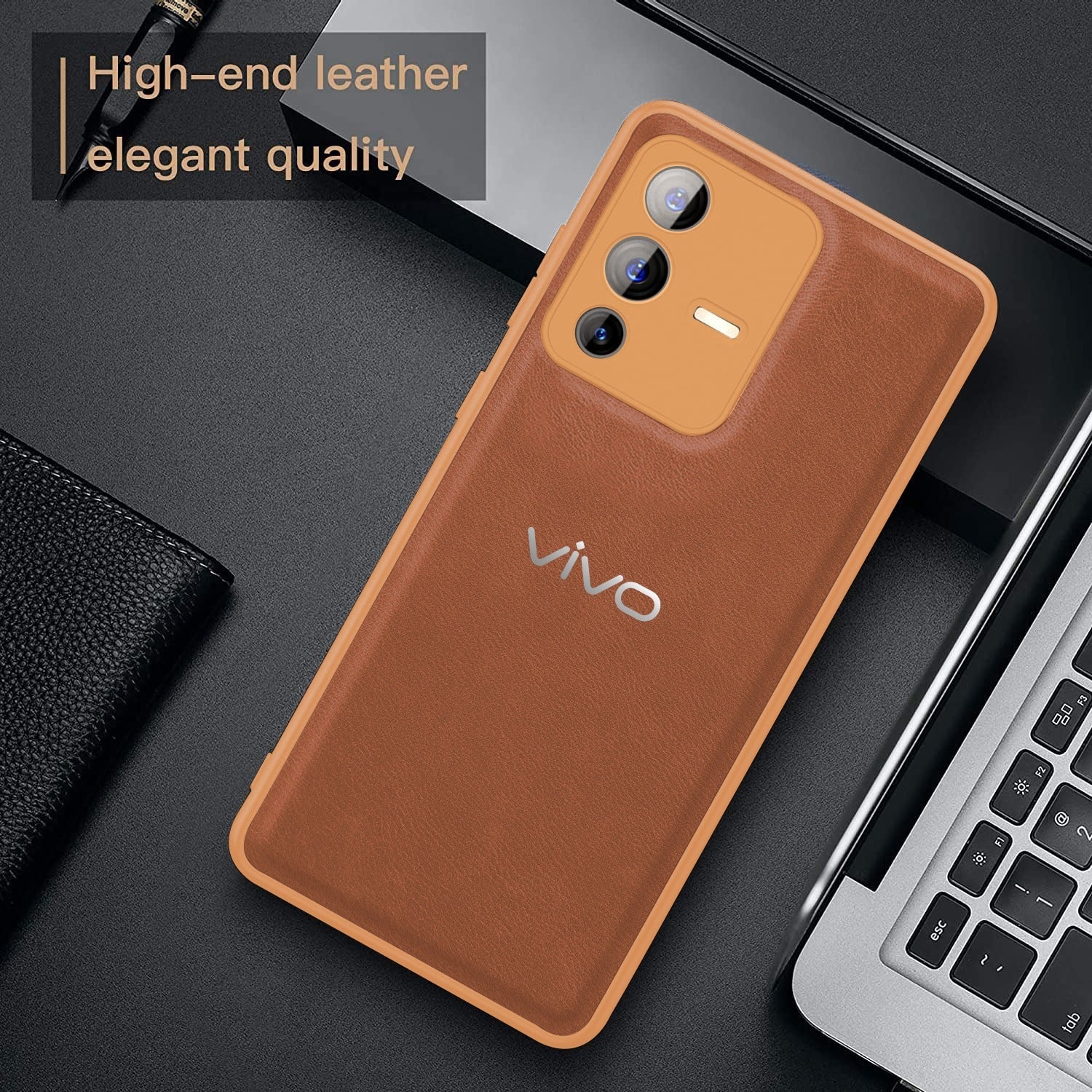 Vivo V23 5G VINTAGE PU LEATHER PROTECTIVE BACK CASE