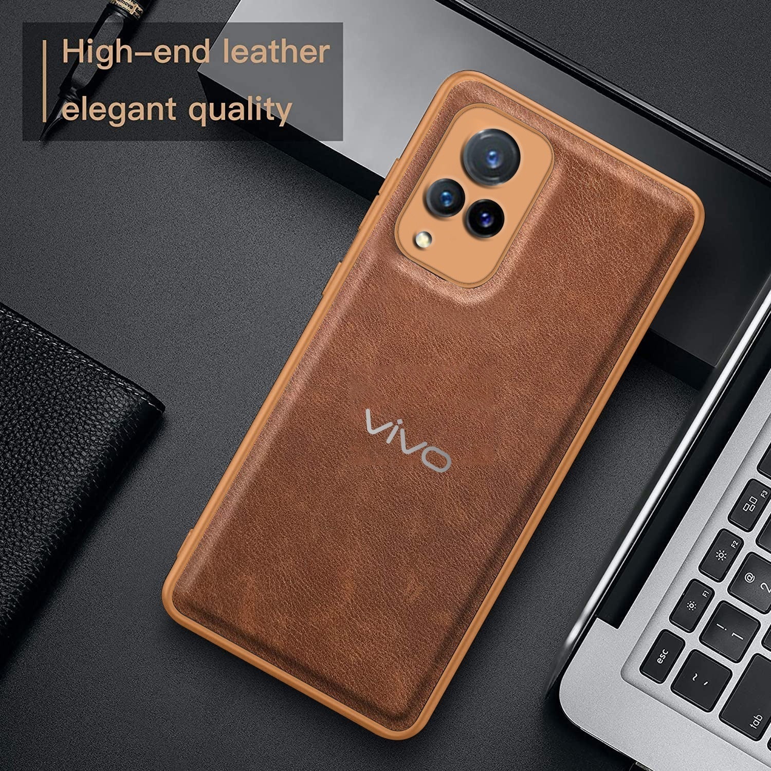 Vivo V21 5G VINTAGE PU LEATHER PROTECTIVE BACK CASE