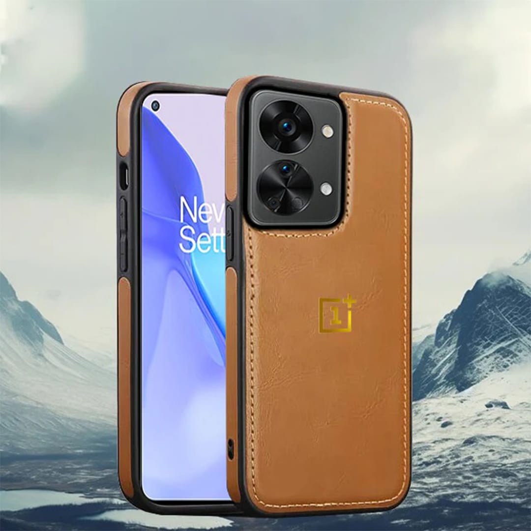 OnePlus Series Models Luxurious Leather Stitched Protective Back Case