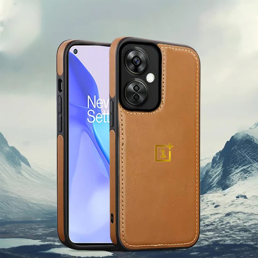 OnePlus Series Models Luxurious Leather Stitched Protective Back Case