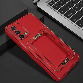 OnePlus Nord CE 5G Luxe Design PU Leather Back Case With Back Stand(Red)