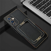 ONEPLUS 9 LUXE DESIGN PU LEATHER BACK CASE WITH BACK STAND