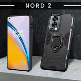 OnePlus Nord 2 5G Black Panther Metal Bracket Shockproof Protective Back Case