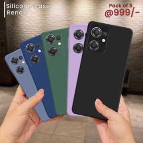 Pack of 5-Reno 7 5G Silicone Protective Case Back Cover